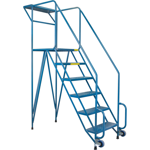 Mechanics/Maintenance Rolling Ladder, Steel, 6 Steps, 57" Platform Height EastCoast Offshore Supplies