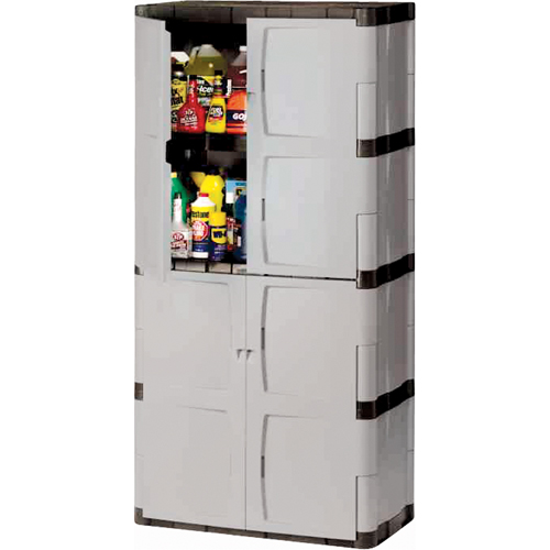 Heavy-Duty Cabinets, Plastic, 3 Shelves, 72" H x 36" W x 18" D, Mica and Charcoal EastCoast Offshore Supplies