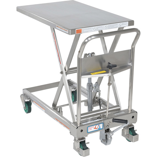 Hydraulic Scissor Lift Table, 31-1/2" L x 19-1/2" W, Stainless Steel, 550 lbs. Capacity EastCoast Offshore Supplies