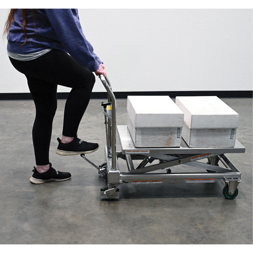 Hydraulic Scissor Lift Table, 31-1/2" L x 19-1/2" W, Stainless Steel, 550 lbs. Capacity EastCoast Offshore Supplies