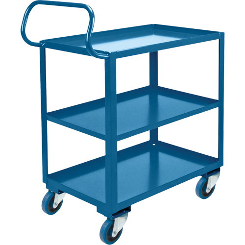 Chariot ergonomique &agrave; tablettes, 800 lb Capacit&eacute;, Acier, 26" la x 37" ha x 38" p, Bordure vers le haut EastCoast Offshore Supplies