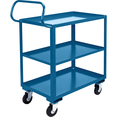 Chariot ergonomique &agrave; tablettes, 800 lb Capacit&eacute;, Acier, 26" la x 37" ha x 38" p, Bordure vers le haut EastCoast Offshore Supplies