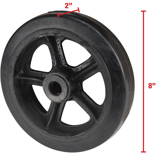 Mold-On Rubber Wheel, 8" (203 mm) Dia. x 2" (51 mm) W, 400 lbs. (181 kg.) Capacity EastCoast Offshore Supplies