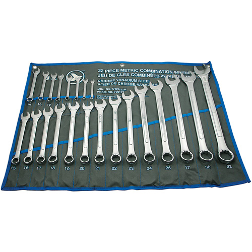 Jeu de cl&eacute;s mixtes &agrave; panneau sur&eacute;lev&eacute;, Combinaison, 22 morceaux, M&eacute;trique EastCoast Offshore Supplies