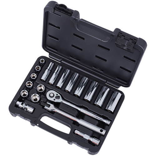 SAE Socket Set, 20 Pcs, 3/8" Drive Size, Deep EastCoast Offshore Supplies