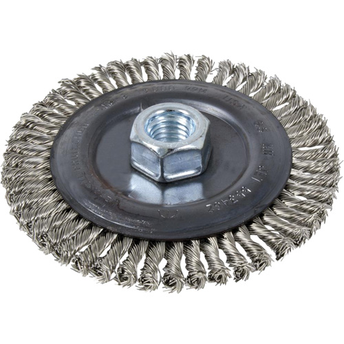 Stringer Bead Brush, 4" Dia., 0.022" Fill, 5/8"-11 Arbor, Stainless Steel EastCoast Offshore Supplies