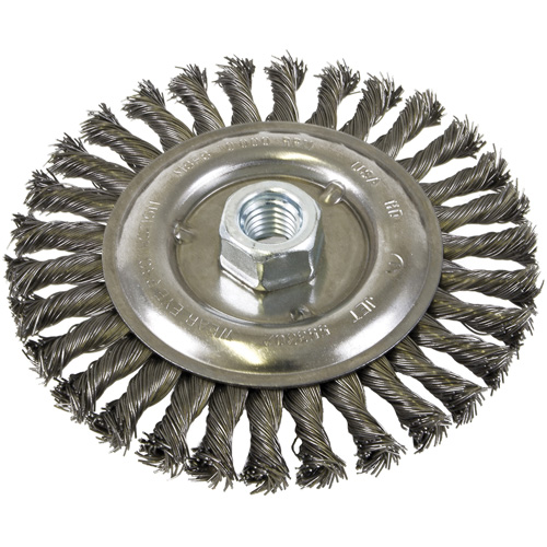 Standard Face Knot Wire Wheel Threaded, 6" Dia., 0.022" Fill, 5/8"-11 Arbor, Steel EastCoast Offshore Supplies