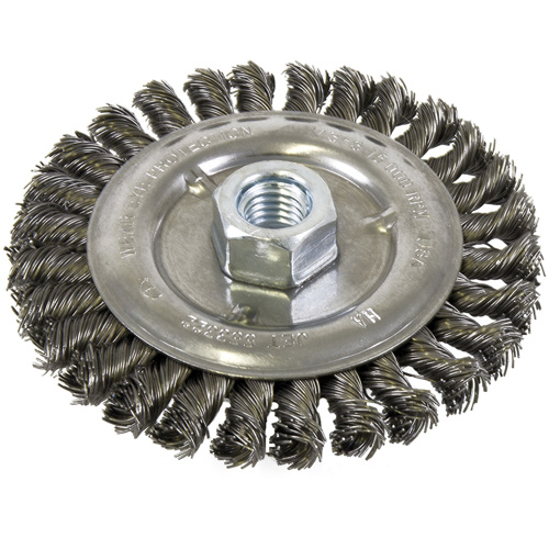 Standard Face Knot Wire Wheel Threaded, 5" Dia., 0.022" Fill, 5/8"-11 Arbor, Steel EastCoast Offshore Supplies