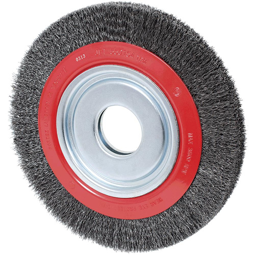 Crimped Wire Wheel, 8" Dia., 0.014" Fill, 1/2"/2"/5/8" Arbor EastCoast Offshore Supplies