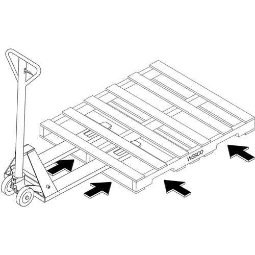 Transpalette hydraulique &agrave; 4 entr&eacute;es, 48" l x 7" la, Capacit&eacute; 4000 lb EastCoast Offshore Supplies