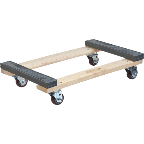 Rubber Ends Hardwood Dolly, Wood Frame, 18" W x 24" D x 7" H, 1400 lbs. Capacity EastCoast Offshore Supplies