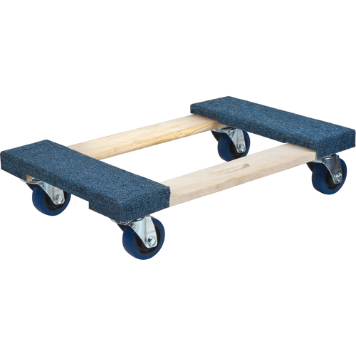 Carpeted Ends Hardwood Dolly, Wood Frame, 18" W x 24" L, 1400 lbs. Capacity EastCoast Offshore Supplies
