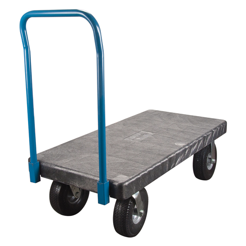 Plastic Platform Trucks, 60" L x 30" W, 1000 lbs. Cap., Pneumatic Wheels EastCoast Offshore Supplies