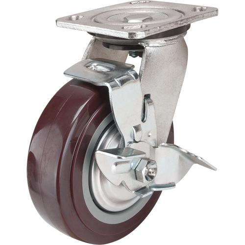 Caster, Swivel with Brake, 6" (152.4 mm), Polyurethane, 850 lbs. (385 kg.) EastCoast Offshore Supplies