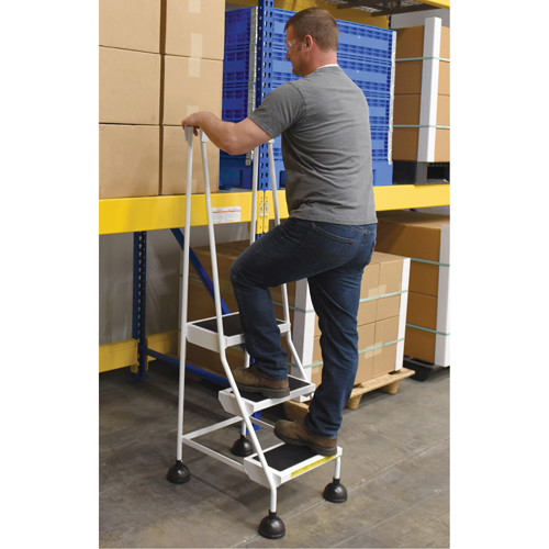Stop-Step Ladders, 3 Steps, 16" Step Width, 28-11/16" Platform Height, Steel EastCoast Offshore Supplies