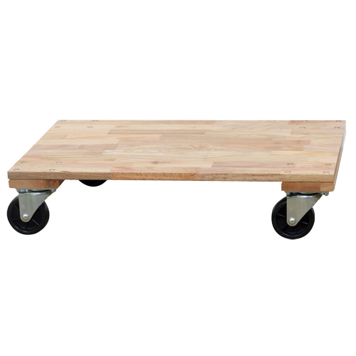 Solid Platform Wood Dolly, Rubber Wheels, 1200 lbs. Capacity, 24" W x 36" D x 7" H EastCoast Offshore Supplies