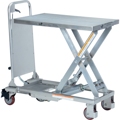 Manual Hydraulic Scissor Lift Table, 27-1/2" L x 17-5/8" W, Partial Stainless Steel, 400 lbs. Capacity EastCoast Offshore Supplies
