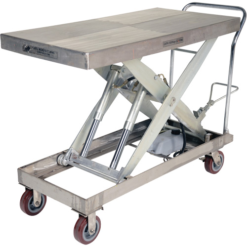 Manual Hydraulic Scissor Lift Table, 47" L x 24" W, Partial Stainless Steel, 2000 lbs. Capacity EastCoast Offshore Supplies