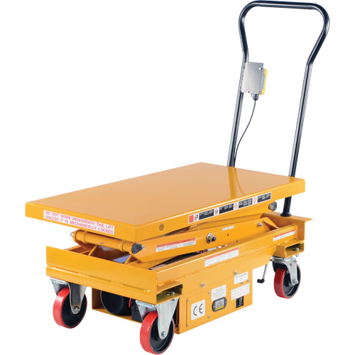 DC Powered Hydraulic Scissor Lift Elevating Cart, Steel, 39-3/4" L x 20-1/2" W, 1000 lbs. Capacity EastCoast Offshore Supplies