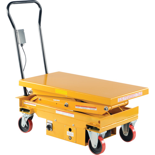 DC Powered Hydraulic Scissor Lift Elevating Cart, Steel, 39-3/4" L x 20-1/2" W, 1000 lbs. Capacity EastCoast Offshore Supplies