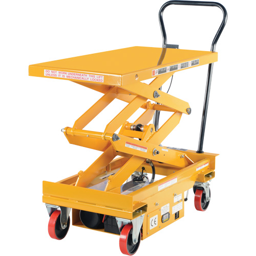DC Powered Hydraulic Scissor Lift Elevating Cart, Steel, 39-3/4" L x 20-1/2" W, 1000 lbs. Capacity EastCoast Offshore Supplies