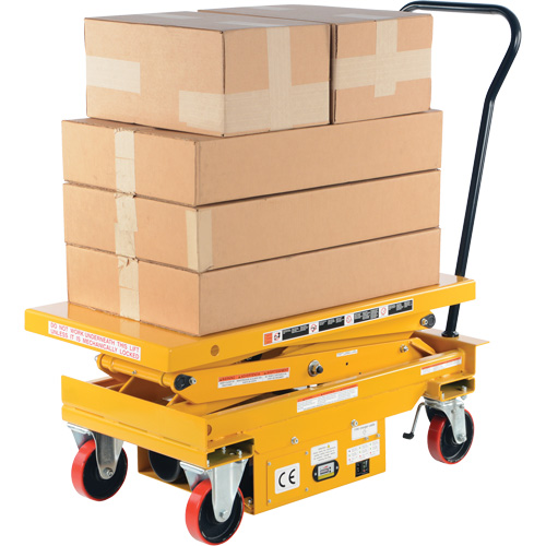 DC Powered Hydraulic Scissor Lift Elevating Cart, Steel, 39-3/4" L x 20-1/2" W, 1000 lbs. Capacity EastCoast Offshore Supplies