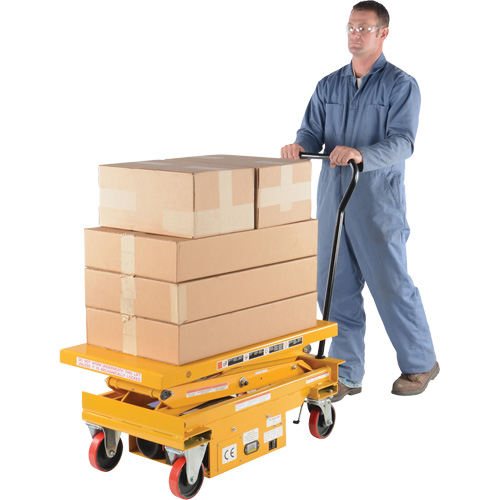 DC Powered Hydraulic Scissor Lift Elevating Cart, Steel, 39-3/4" L x 20-1/2" W, 1000 lbs. Capacity EastCoast Offshore Supplies