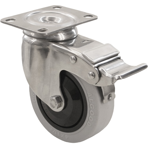 2309 Caster with Double Locking Brake, Swivel with Brake, 5" (127 mm), Envirothane Grey, 350 lbs. (158.8 kg.) EastCoast Offshore Supplies