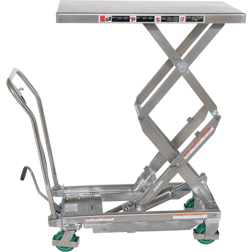 Manual Hydraulic Scissor Lift Table, 36-1/4" L x 19-3/8" W, Stainless Steel, 600 lbs. Capacity EastCoast Offshore Supplies