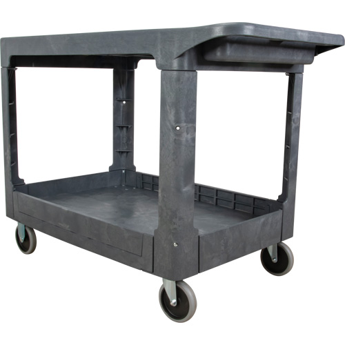 Flat-Shelf Utility Service Cart, 2 Tiers, 25-1/4" x 32-1/4" x 44", 550 lbs. Capacity EastCoast Offshore Supplies
