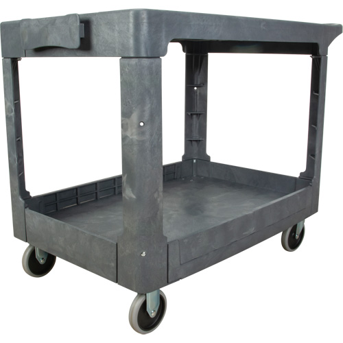 Flat-Shelf Utility Service Cart, 2 Tiers, 25-1/4" x 32-1/4" x 44", 550 lbs. Capacity EastCoast Offshore Supplies