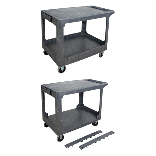 Flat-Shelf Utility Service Cart, 2 Tiers, 25-1/4" x 32-1/4" x 44", 550 lbs. Capacity EastCoast Offshore Supplies