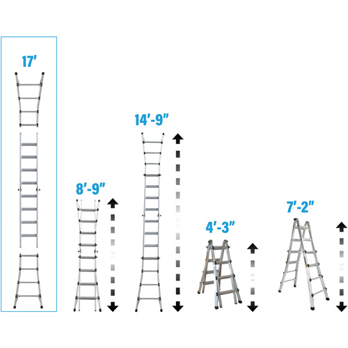 &eacute;chelle t&eacute;lescopique multifonction, Aluminium, 300 lb, CSA calibre 1A EastCoast Offshore Supplies