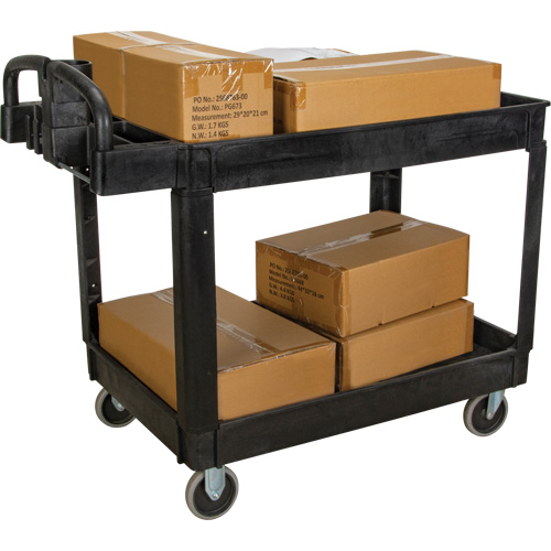 Utility Cart, 2 Tiers, 25-5/8" x 33-1/2" x 43-3/4", 550 lbs. Capacity EastCoast Offshore Supplies