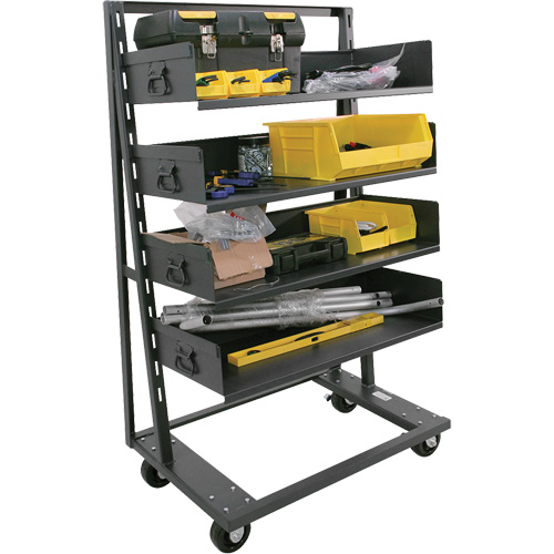 Single-Sided Heavy Duty A-Frame Cart with 4 Large Trays, 38" x 25" x 63", 2500 lbs. Capacity EastCoast Offshore Supplies