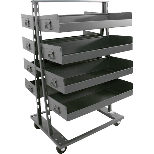 Double-Sided Heavy Duty A-Frame Cart with 8 Large Lipped Trays, 38" x 30" x 63", 2500 lbs. Capacity EastCoast Offshore Supplies