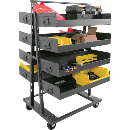 Double-Sided Heavy Duty A-Frame Cart with 8 Large Lipped Trays, 38" x 30" x 63", 2500 lbs. Capacity EastCoast Offshore Supplies