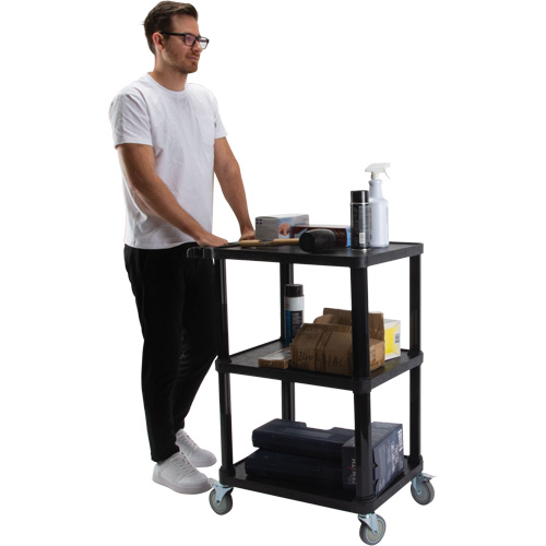 Utility Cart with Flat Shelf, 3 Tiers, 18-1/8" x 37-3/8" x 27-3/4", 330 lbs. Capacity EastCoast Offshore Supplies