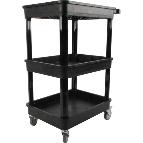 Utility Cart with Deep Lip Shelf, 3 Tiers, 19" x 39-1/2" x 28-1/4", 330 lbs. Capacity EastCoast Offshore Supplies