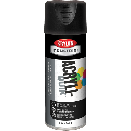 Laque industrielle Acryli-Quik, Noir, Ultra-mat, 12 oz, Canette a&eacute;rosol EastCoast Offshore Supplies