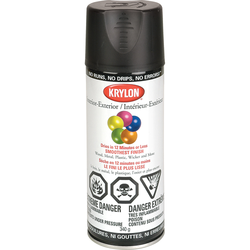 Industrial Acryli-Quik Lacquer, Black, Semi-Flat, 12 oz., Aerosol Can EastCoast Offshore Supplies