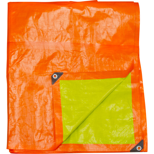 High-Visibility Heavy-Duty Woven Tarp, Polyethylene, Green/Orange, 16' x 20' x 12 mils EastCoast Offshore Supplies