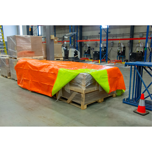 High-Visibility Heavy-Duty Woven Tarp, Polyethylene, Green/Orange, 16' x 20' x 12 mils EastCoast Offshore Supplies
