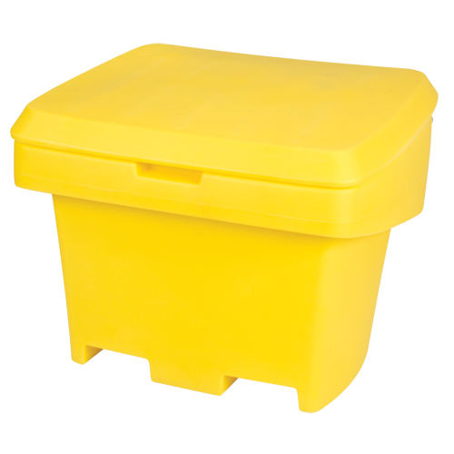 Heavy-Duty Outdoor Salt and Sand Storage Container, 30" x 24" x 24", 5.5 cu. Ft., Yellow EastCoast Offshore Supplies