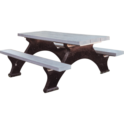 Tables de pique-nique en plastique recycl&eacute;, 8' lo x 62-1/4" la, Gris EastCoast Offshore Supplies