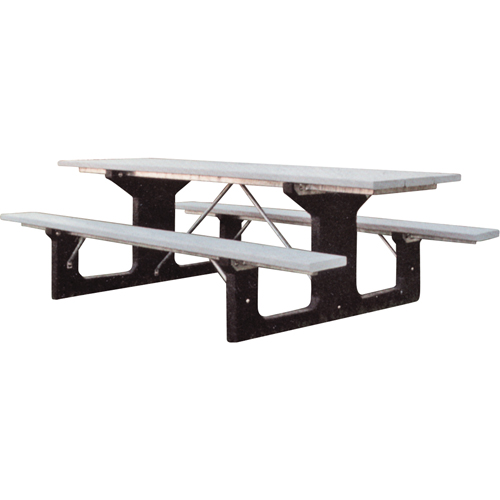 Tables de pique-nique en plastique recycl&eacute;, 6' lo x 61-1/2" la, Gris EastCoast Offshore Supplies