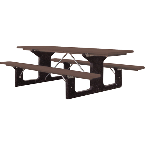 Tables de pique-nique en plastique recycl&eacute;, 6' lo x 61-1/2" la, Brun EastCoast Offshore Supplies