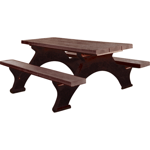 Tables de pique-nique en plastique recycl&eacute;, 8' lo x 61-1/2" la, Brun EastCoast Offshore Supplies