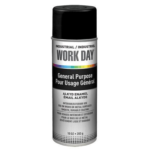 Peinture industrielle Work Day, Noir, Tr&egrave;s mat, 10 oz, Canette a&eacute;rosol EastCoast Offshore Supplies