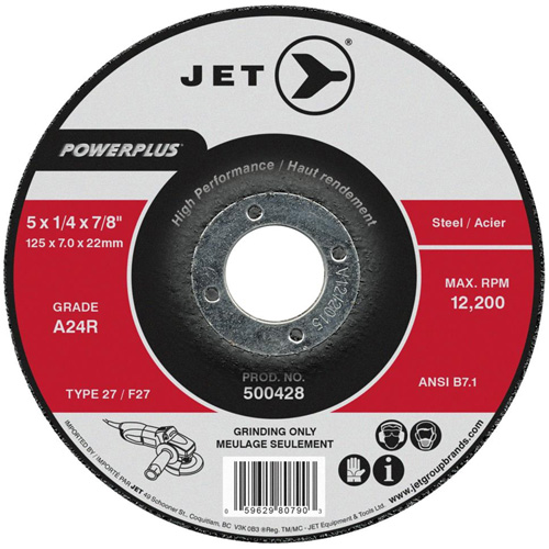 A24R POWERPLUS Grinding Wheel, 4" x 1/4", 5/8" Arbor, Type 27 EastCoast Offshore Supplies